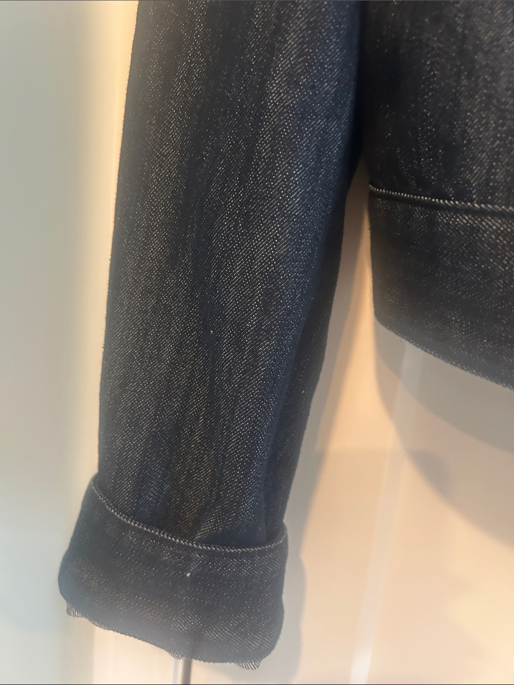 Michael Kors Dark Denim DesignerJacket with Gold Chain Trim - Picture 5 of 6
